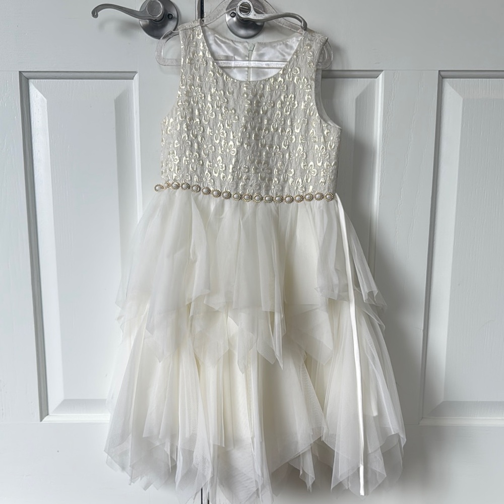 American Princess Ivory Sequin Layered Dress